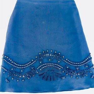 Elie Tahari black Silk Embellished Mini Skirt